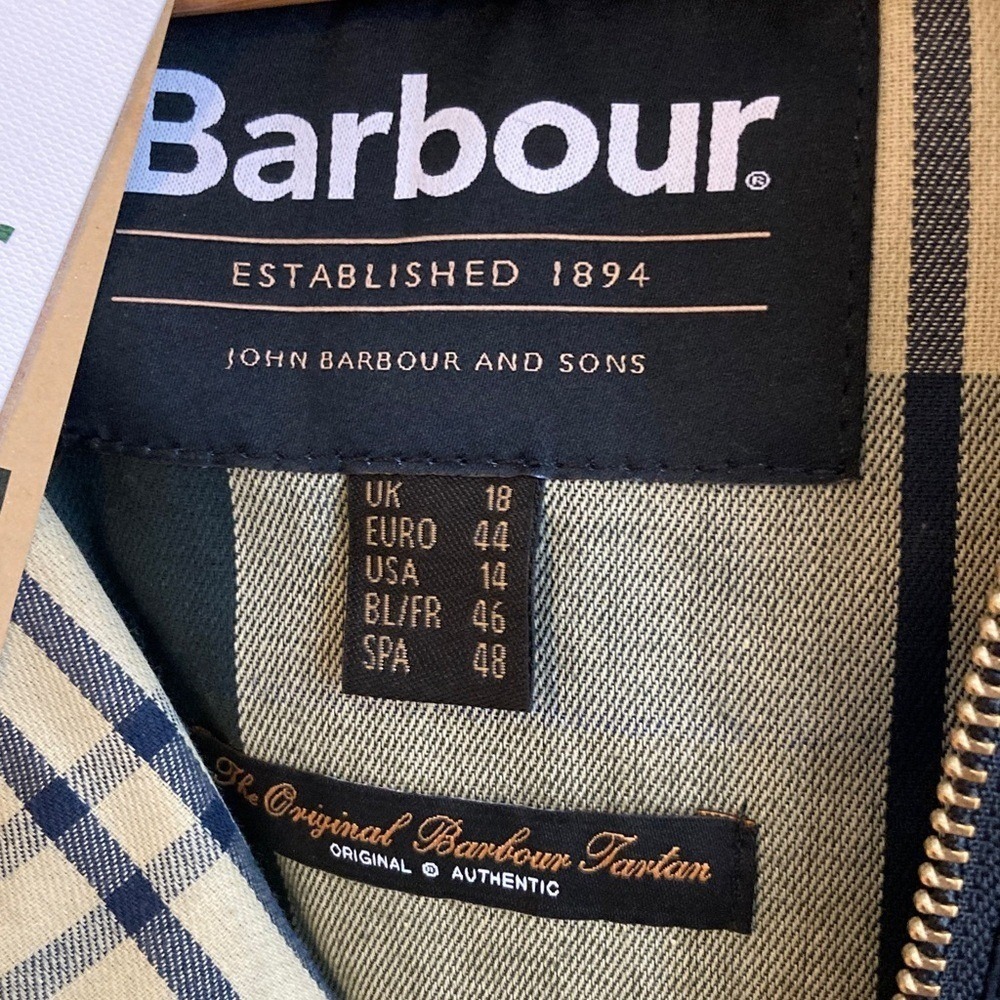 J Crew Barbour® Erma waxed jacket Size 14 Black - Picture 8 of 9